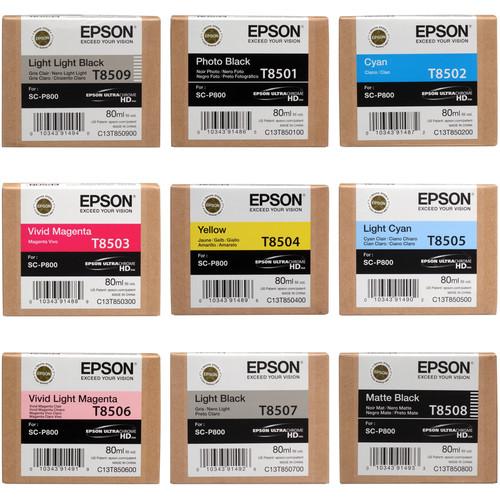 Epson T850 UltraChrome HD 9-Ink Cartridge Set