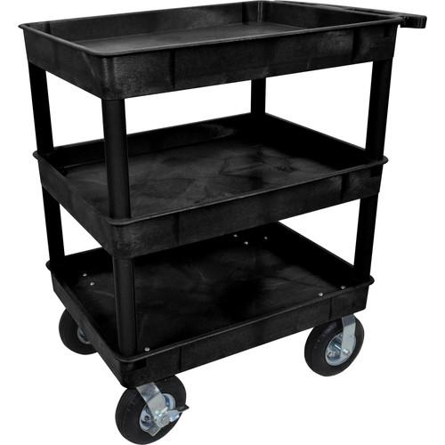 Luxor Large Tub Cart with Three Shelves and Four 8" Casters