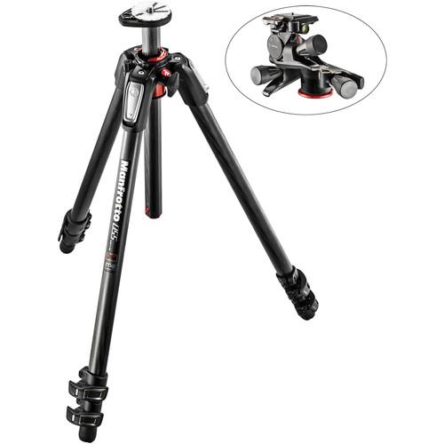 Manfrotto MT055CXPRO3 Carbon Fiber Tripod with XPRO Geared 3-Way Pan Tilt Head Kit