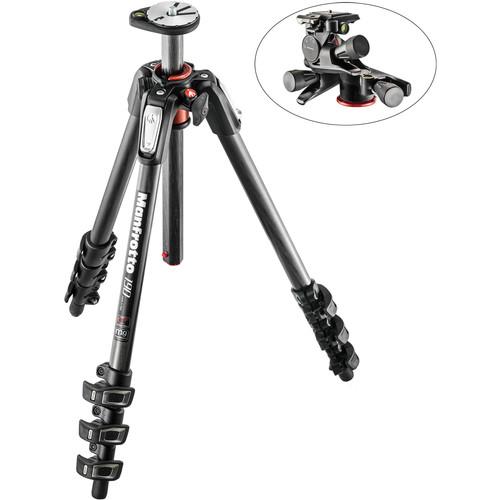 Manfrotto MT190CXPRO4 Carbon Fiber Tripod with XPRO Geared 3-Way Pan Tilt Head Kit