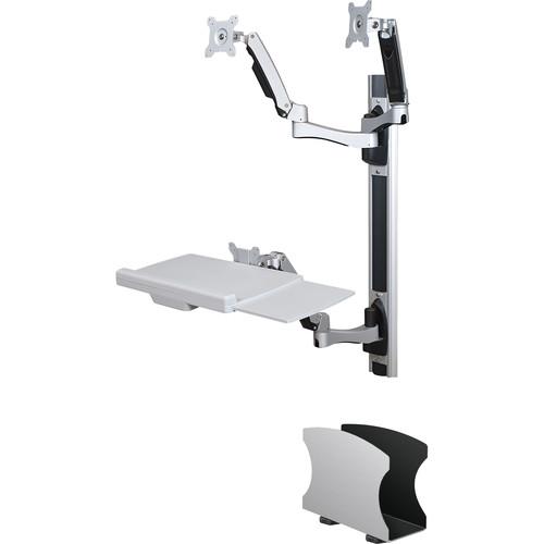 Balt HG Wall Mount Workstation with CPU Holder and Additional Monitor Arm