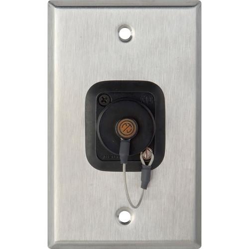 Camplex 1-Gang Stainless Steel Wall Plate with One OpticalCON Quad Fiber Optic Connector and Dust Cap