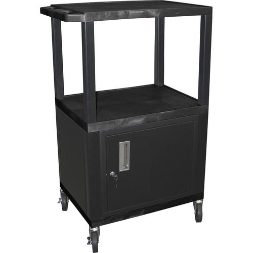 Luxor 42" A V Cart with 3 Shelves and Cabinet