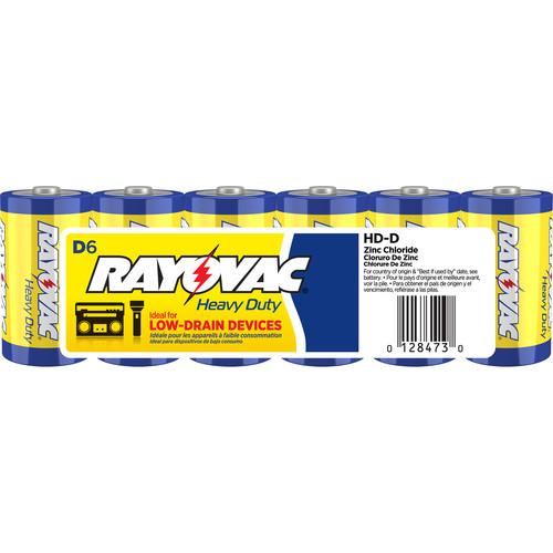 RAYOVAC Heavy-Duty D Zinc Chloride Batteries