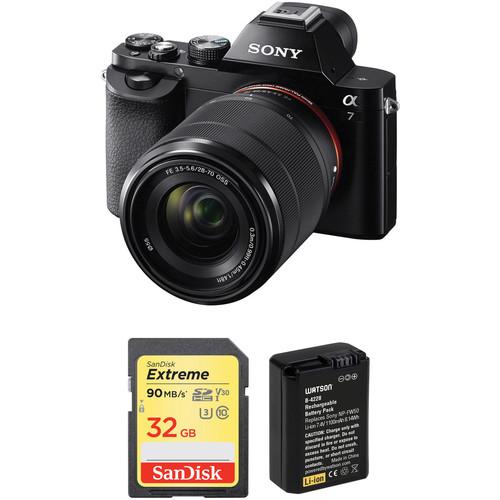 Sony Alpha a7 Mirrorless Digital Camera with 28-70mm Lens and Battery Kit