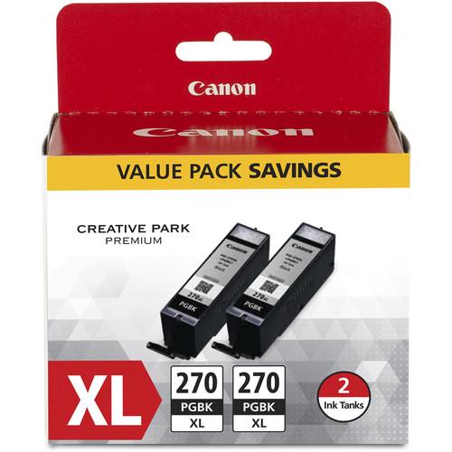 Canon PGI-270XL Pigment Black Ink Tank Twin Pack