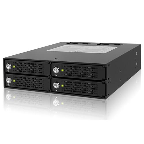 Icy Dock ToughArmor 4-Bay 2.5" SATA SAS HDD & SDD Backplane Cage with Locking Trays for 5.25" Bay