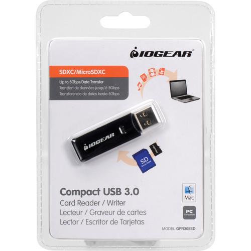 IOGEAR Compact USB 3.1 Gen 1 SDXC microSDXC Card Reader Writer