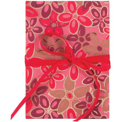 Lineco Accordion Album Kit with Ivory Pages and Pink-Red Flower Cover