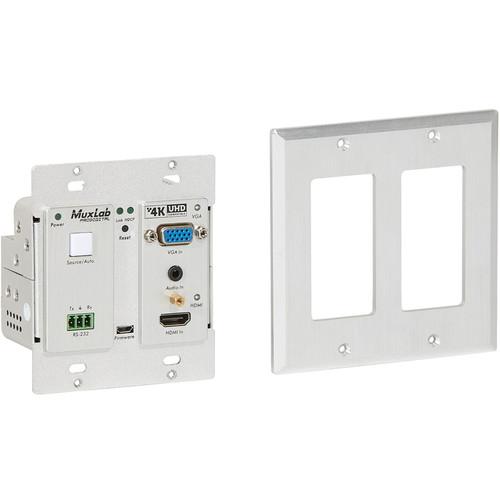 MuxLab HDMI VGA Audio over CAT5e 6 UHD-4K Wall-Plate Transmitter