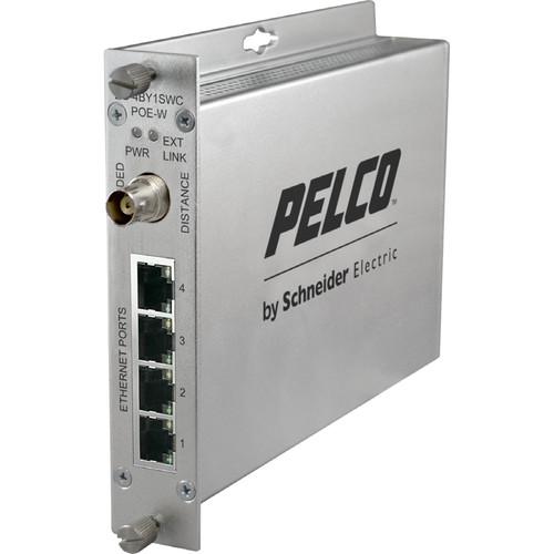 Pelco EthernetConnect EC-4BY1SWC U Series 4-Port Coaxial Self-Managed PoE Switch with Extended Uplink