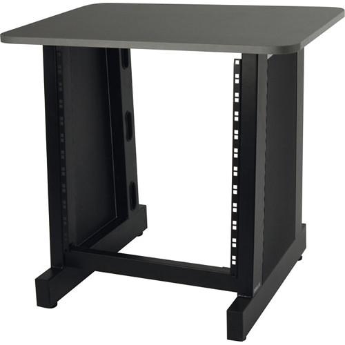 QuikLok Z-612BK 12-U Rack Stand with Wood Top