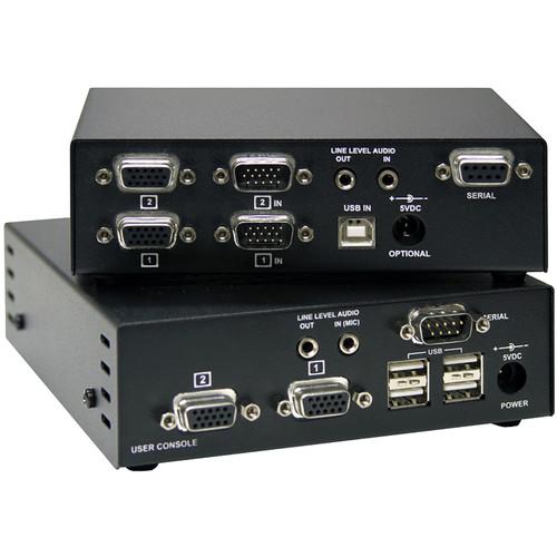 Rose Electronics CrystalView Mini CATx Dual-Video USB KVM Extender Kit with Serial Audio