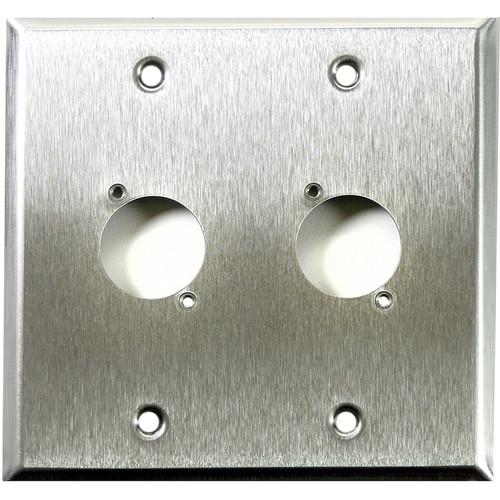 Whirlwind WP2 2H 2-Gang Wall Plate Punched for 2 Whirlwind Switchcraft D3F Terminals