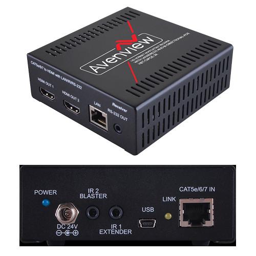 Avenview HBT-C6POE-2R HDBaseT PoE Cat5 6 7 Receiver with Two HDMI Outputs