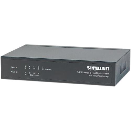 Intellinet 5-Port PoE-Powered Gigabit Switch with PoE Passthrough