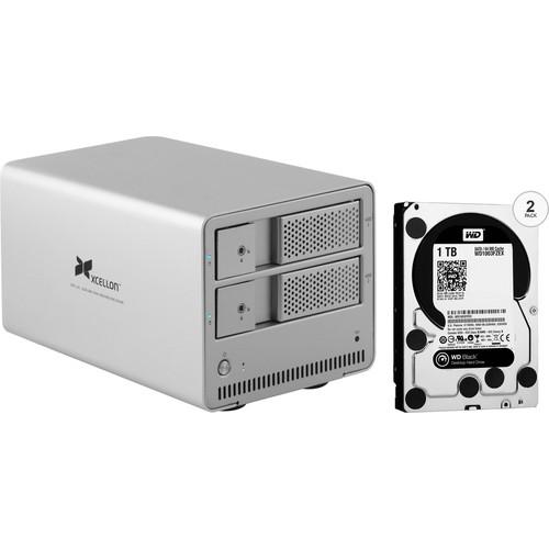 Xcellon DRD-101 2TB Dual-Bay Enclosure Kit with Drives