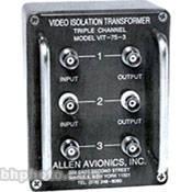 Allen Avionics VIT-753 Isolation Transformer, Hum and Noise Eliminator, Three Channel I O, 75 ohms, Metal Housing