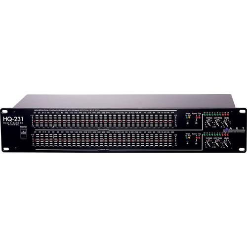 ART HQ231 - Dual Channel 31-Band Equalizer with 20mm Faders, Feedback Detection Circuitry, LED Energy Indicators, XLR, 1 4" TRS Balanced and RCA Unbalanced Inputs Outputs