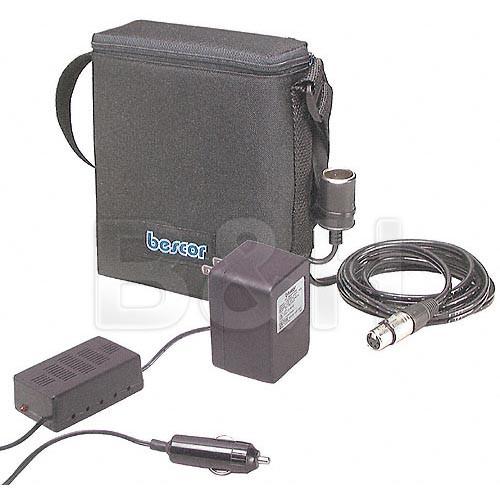 Bescor BES-015XLRA Shoulder Pack Lead-Acid Battery - 12 VDC, 14.4 amp hours - Cigarette and 4-Pin XLR Connectors, with Automatic Charger