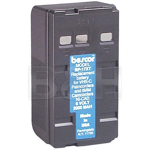 Bescor BP-17XT Ni-Cad Battery Pack - replacement for Panasonic PV-BP15, BP17, JVC BNV-2 and BNV-14 VHS-C Camcorder Batteries, Bescor, BP-17XT, Ni-Cad, Battery, Pack, replacement, Panasonic, PV-BP15, BP17, JVC, BNV-2, BNV-14, VHS-C, Camcorder, Batteries
