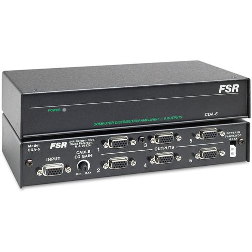 FSR CDA-6 1x6 Computer Video Distribution Amplifier - XGA, HD-15