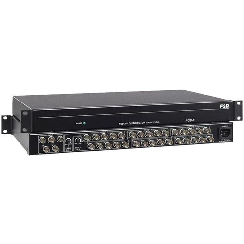 FSR RGB-6 1x6 RGBHV Distribution Amplifier, HDTV, Cable EQ, Rackmountable