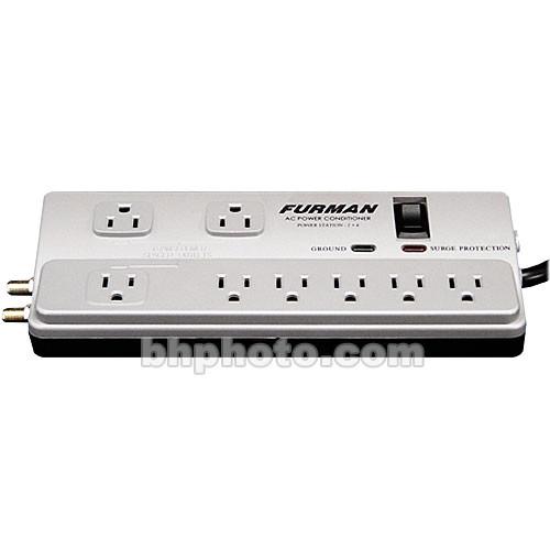 Furman PST-2 6 Power Station Home Theater Power Conditioner & Surge Protector - 8 Outlets, 1 Coax Pair & Phoneline Protection