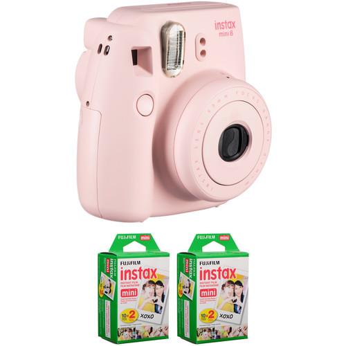 FUJIFILM instax mini 8 Instant Film Camera with Two Twin Packs of Instant Color Film