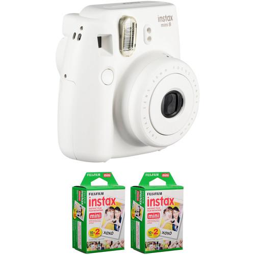 FUJIFILM INSTAX Mini 8 Instant Film Camera with Two Twin Packs of Instant Color Film