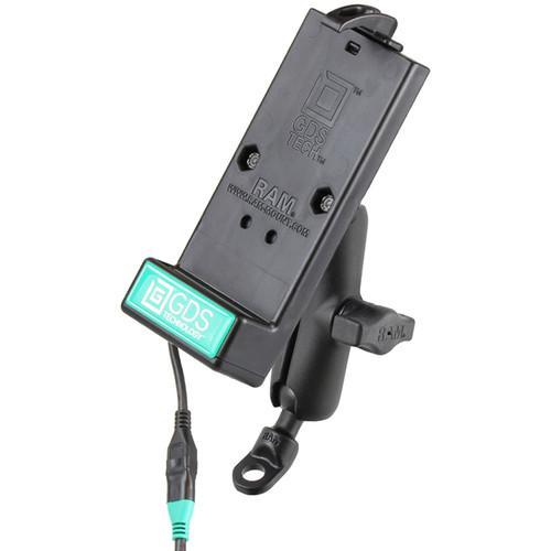 RAM MOUNTS 9mm Angled Bolt Head Adapter Mount with Universal GDS Phone Charging Dock for IntelliSkin Smartphone Sleeve