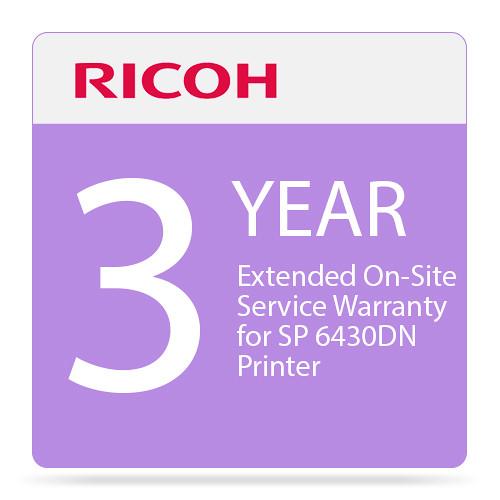 Ricoh Three-Year Extended On-Site Service Warranty for SP 6430DN Printer
