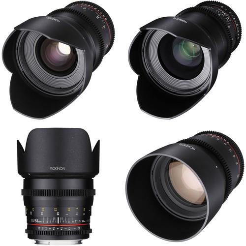 Rokinon 24, 35, 50, 85mm T1.5 Cine DS Lens Bundle for Nikon F Mount