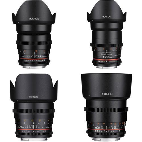 Rokinon 24, 35, 50, 85mm T1.5 Cine DS Lens Bundle for Sony E-Mount
