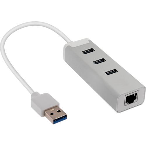 Xcellon 3-Port USB 3.0 Hub with Gigabit Ethernet Port