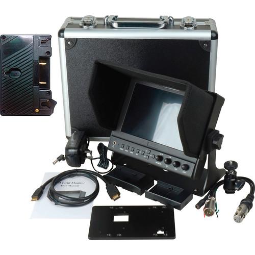 Delvcam DELV-WFORM-7-AB 7" Camera-Top Monitor with Video Waveform and Gold Mount Battery Plate Bundle
