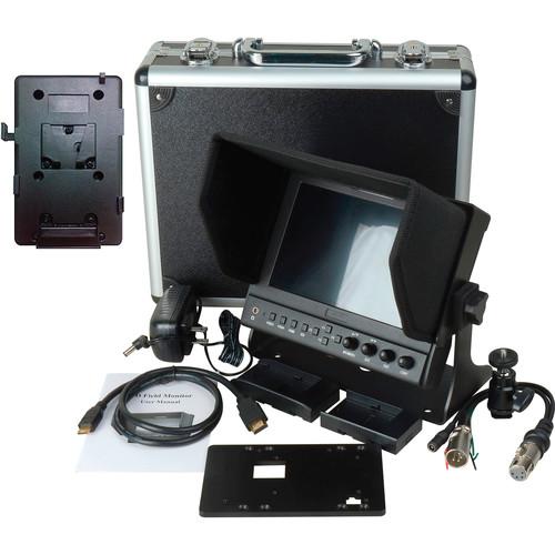 Delvcam DELV-WFORM-7-VM 7" Camera-Top Monitor with Video Waveform and V-Mount Battery Plate Bundle