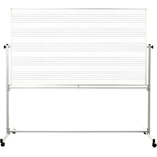 Luxor 72 x 48" Mobile Double-Sided Magnetic Music Whiteboard