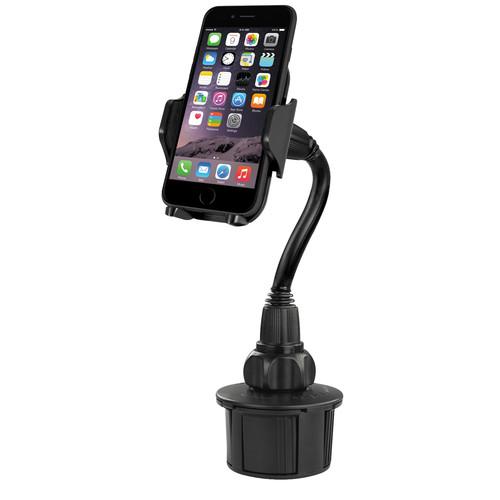 Macally Extra-Long Adjustable Automobile Cup Holder Mount for Smartphone and GPS