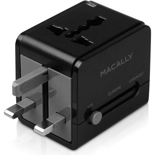 Macally Universal Power Plug Adapter with USB Charger