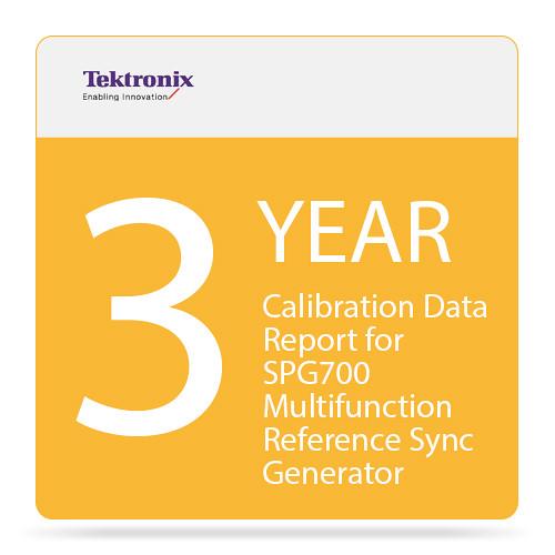 Tektronix 3-Year Calibration Data Report for SPG700 Multifunction Reference Sync Generator