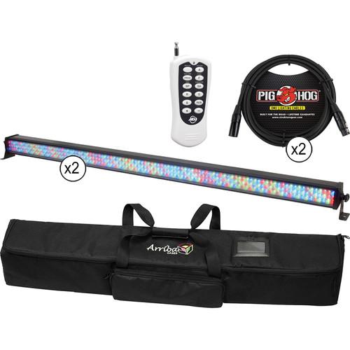 American DJ 2x Mega Bar RGBA Kit with Wireless Remote, Carry Bag, and 2x DMX Cables