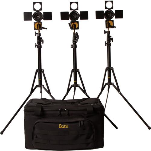 ikan iLED6-KIT iLED6 3 x Zoom ENG LED On-Camera Light Kit with Stands and Bag