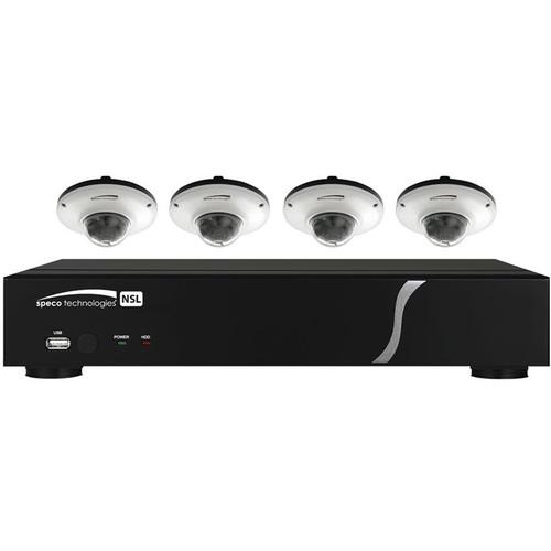 Speco Technologies ZIPL84D2 8-Channel 1080p NVR with 2TB HDD and 4 3MP Dome Cameras