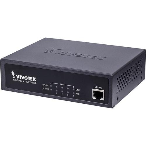 Vivotek Unmanaged Switch with Four Gigabit Ethernet PoE Output Ports