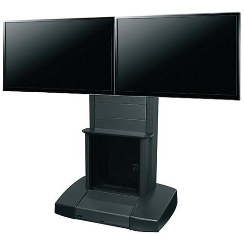 Middle Atlantic VTC Video Cart with 12 Space Rack for 42-55" Dual Displays
