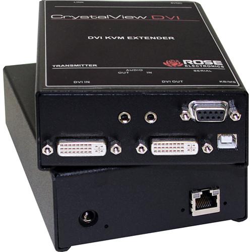 Rose Electronics CrystalView DVI Single-Head USB 2.0 over CATx Extender Kit with Serial & Analog Audio