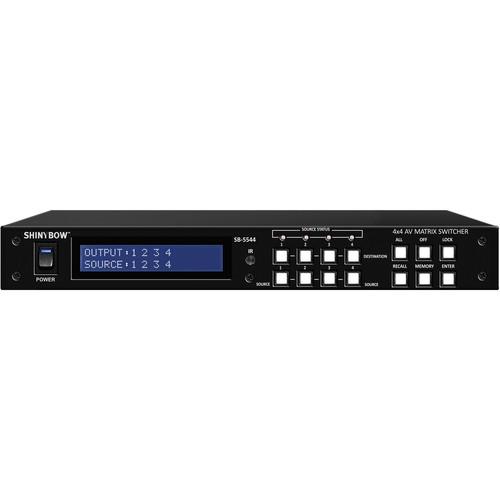 Shinybow SB-5544LCM 4x4 Composite Video Stereo Audio Matrix Switcher