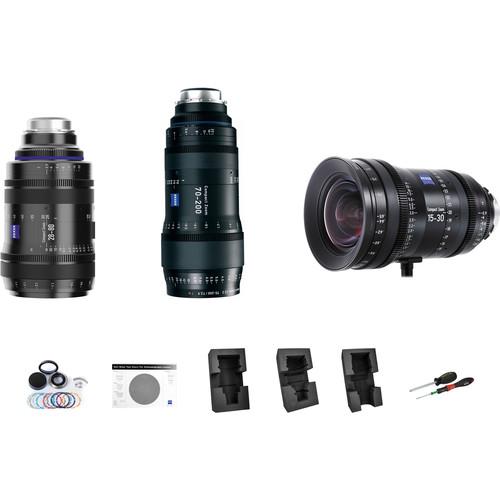ZEISS CZ.2 PL Mount Zoom Lens Bundle with Swappable Canon Mounts, Cases, and Test Chart