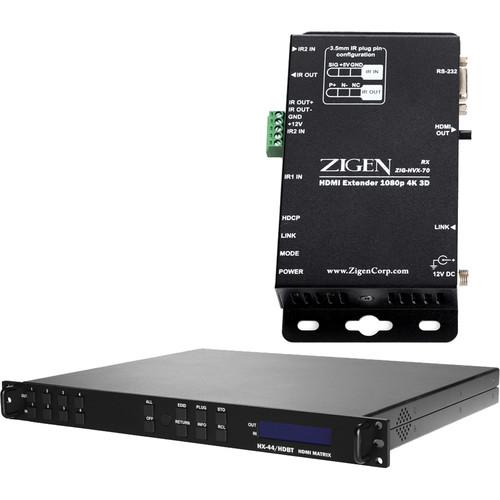 Zigen 4x4 Fixed HDMI HDbaseT Matrix Routing Switcher